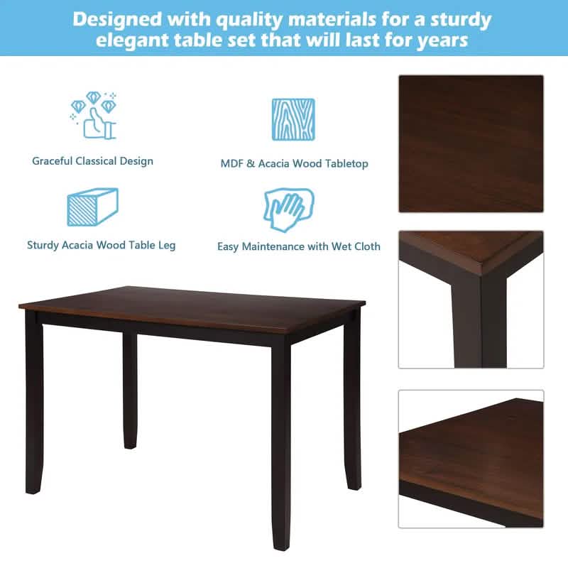 5-Piece: Dining Table Set Furniture & Decor - DailySale