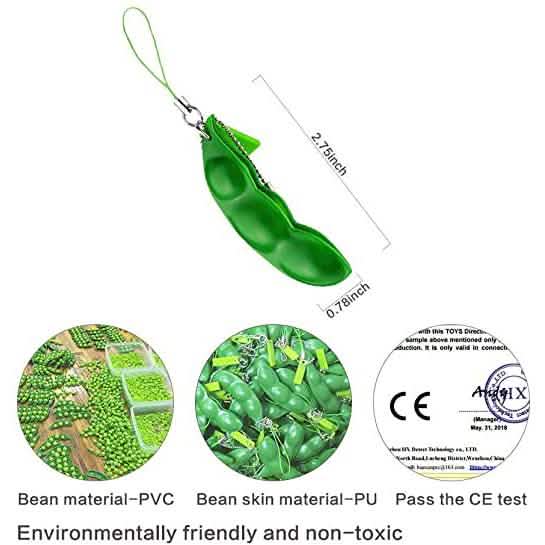 5-Piece: Edamame Keychain Squeeze Toy Toys & Games - DailySale