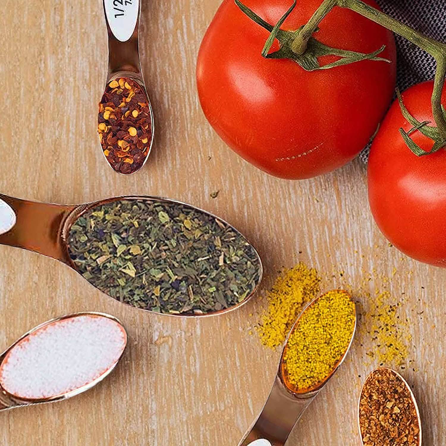 5-Piece Set: Copper Dual-Sided Stackable Magnetic Measuring Spoons Kitchen & Dining - DailySale