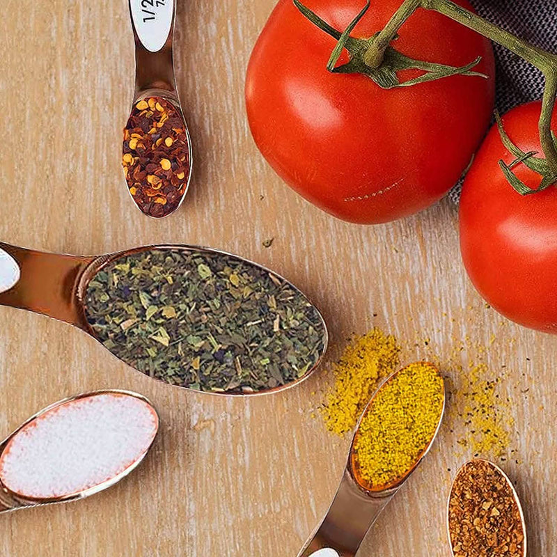5-Piece Set: Copper Dual-Sided Stackable Magnetic Measuring Spoons Kitchen & Dining - DailySale