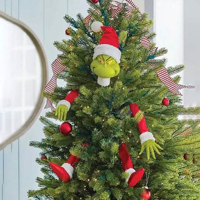 5-Piece Set: Grinch Christmas Tree Decorations, Elf Head, Christmas Tree Arms and Legs Holiday Decor & Apparel - DailySale