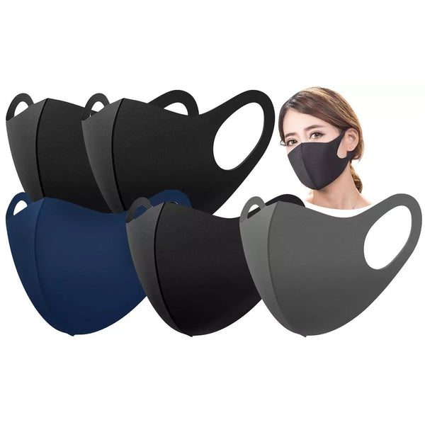 5-Pieces: 2-Ply Fabric Reusable Face Masks - Unisex Adult Face Masks & PPE - DailySale