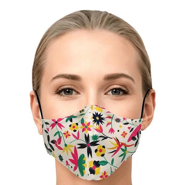 5-Pieces: Fashion Cotton Face Mask Floral Print Half Face Mouth Muffle Masks Health Face Masks & PPE - DailySale