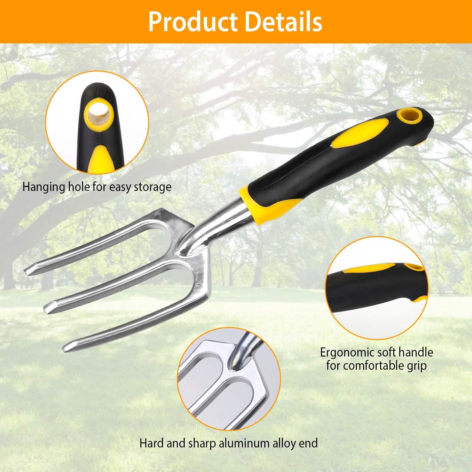 5-Pieces Set: Heavy Duty Garden Tool Set with Non-Slip Handle Garden & Patio - DailySale