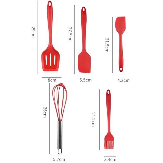 5-Pieces: Silicone Cooking Utensils Sets Kitchen Tools & Gadgets - DailySale