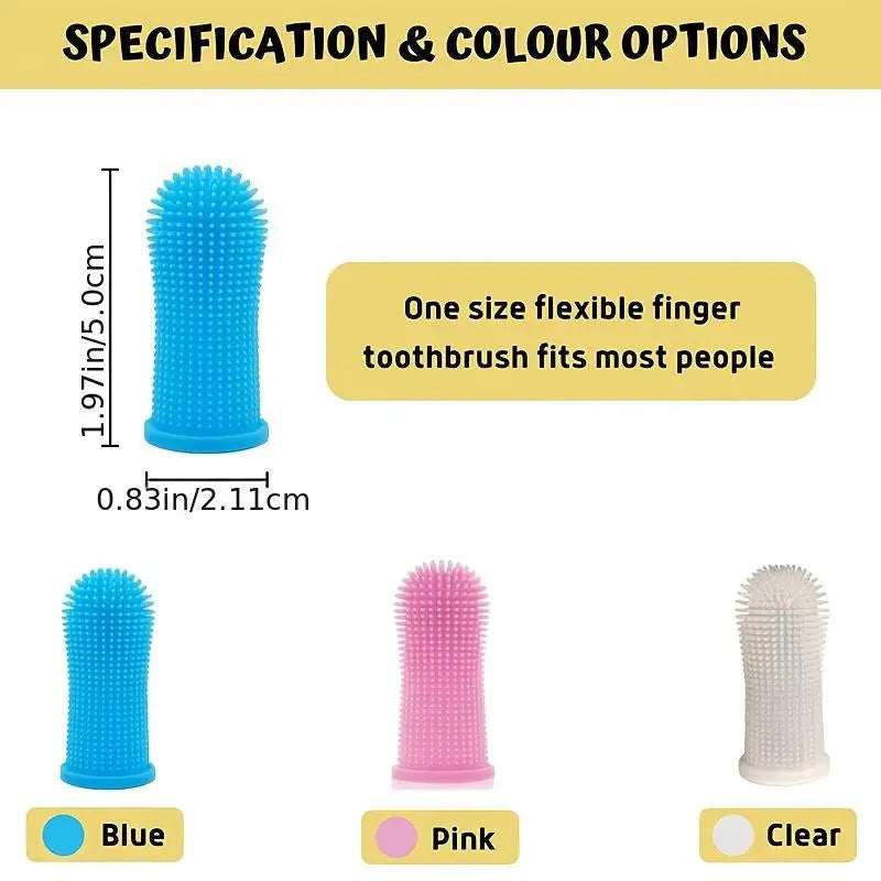 5-Pieces: Super Soft Pet Finger Toothbrush Teeth Cleaning Silicone Tooth Brush Pet Supplies - DailySale
