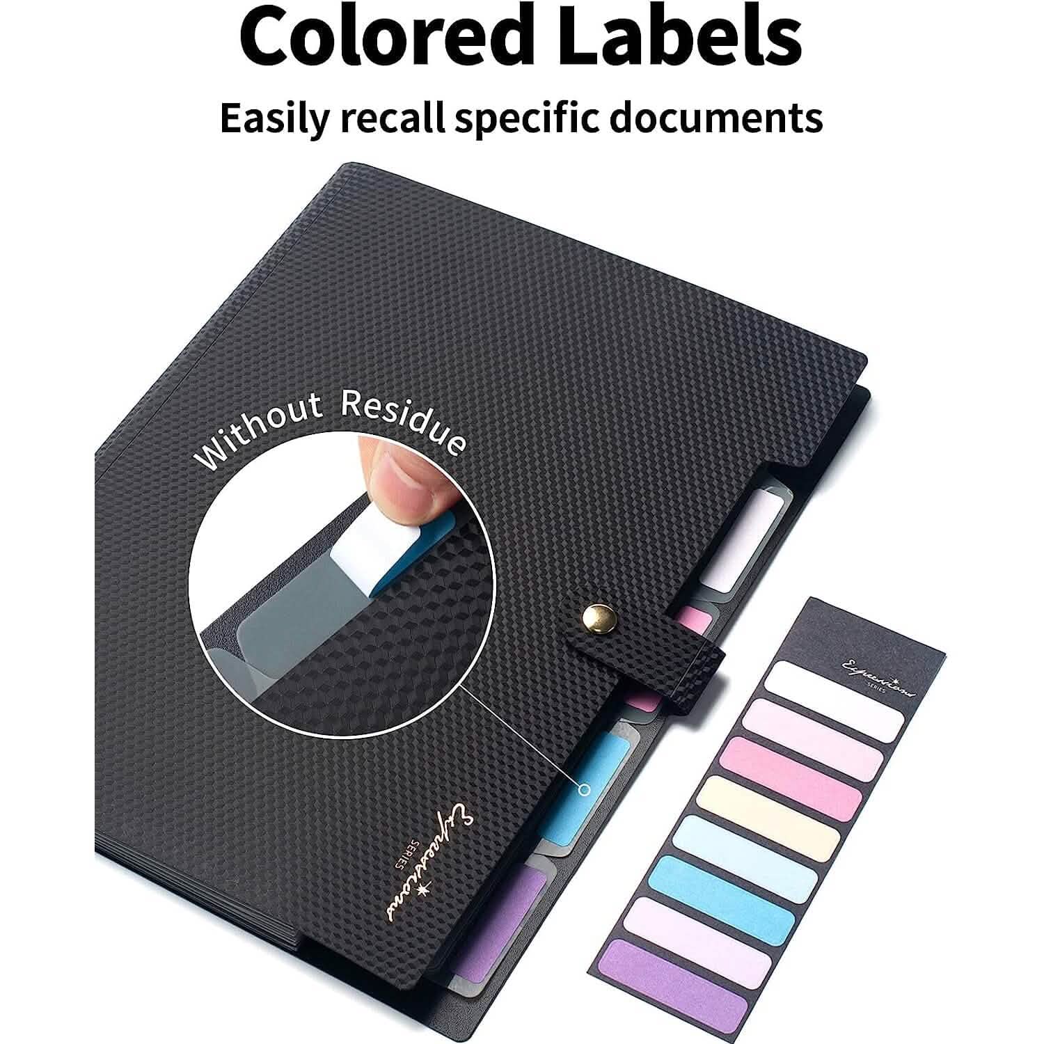 5 Pocket Folder with Labels, Letter Size Expanding File Folder Organizer Everything Else - DailySale