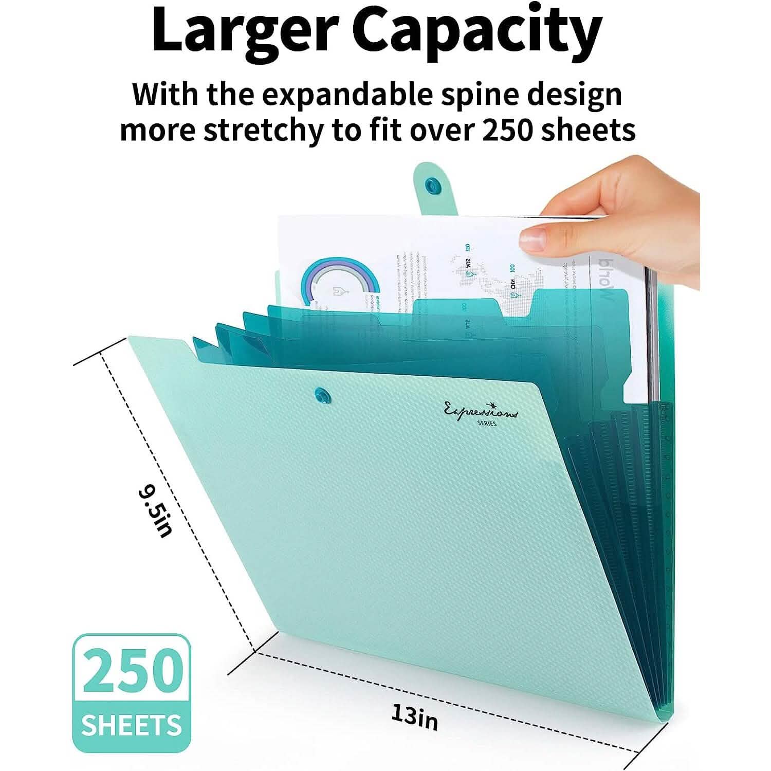 5 Pocket Folder with Labels, Letter Size Expanding File Folder Organizer Everything Else - DailySale