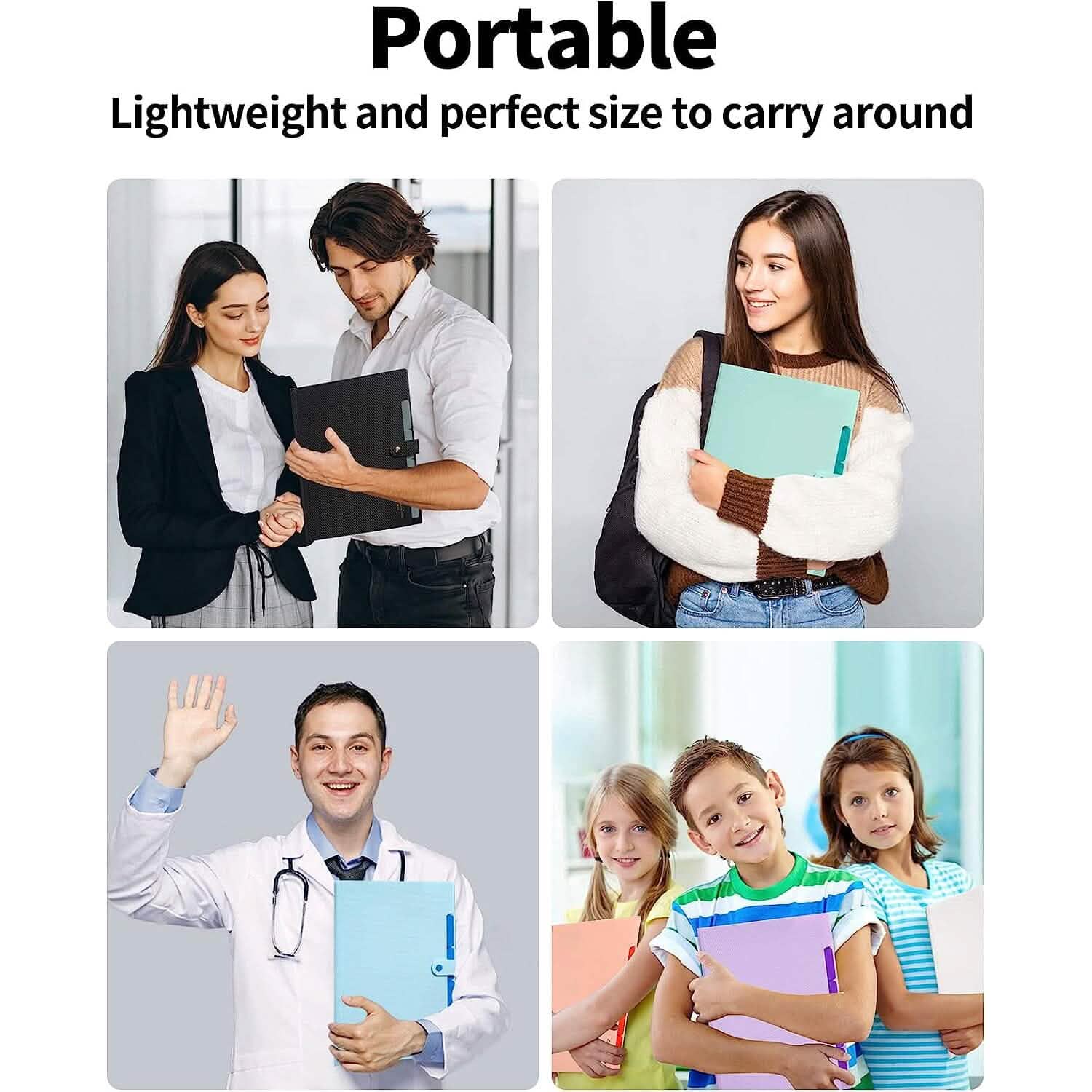 5 Pocket Folder with Labels, Letter Size Expanding File Folder Organizer Everything Else - DailySale