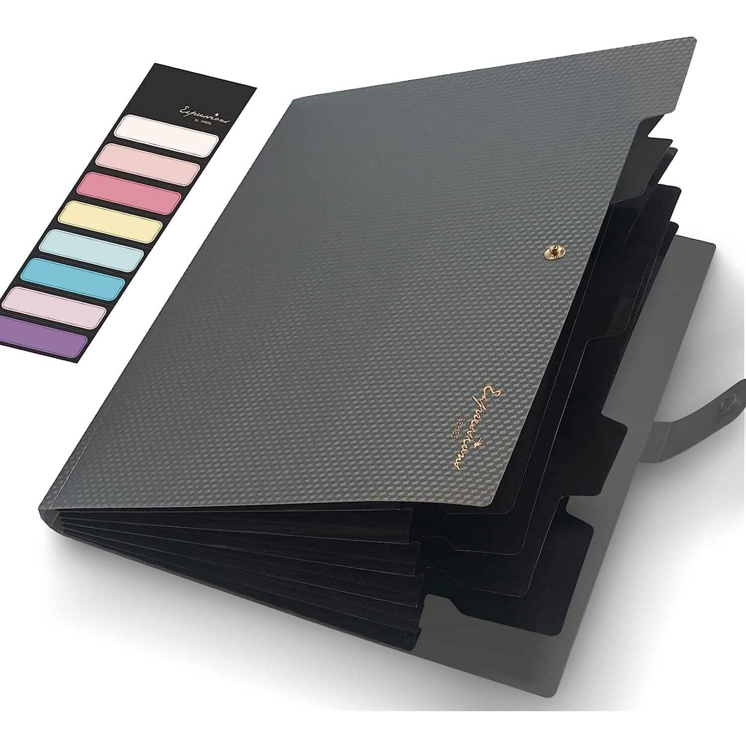 5 Pocket Folder with Labels, Letter Size Expanding File Folder Organizer Everything Else Gray - DailySale