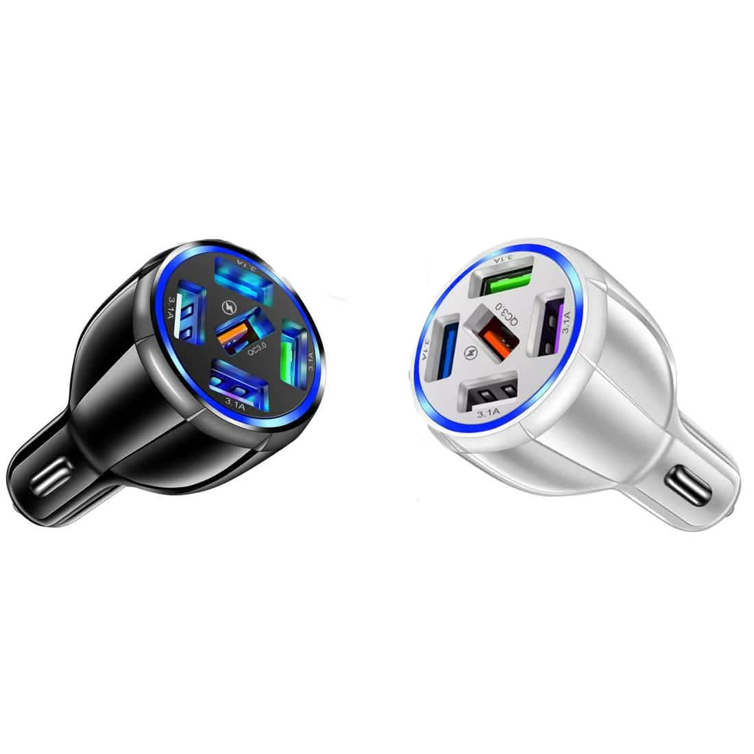 5 Port USB Fast Car Charger with LED Display Automotive - DailySale