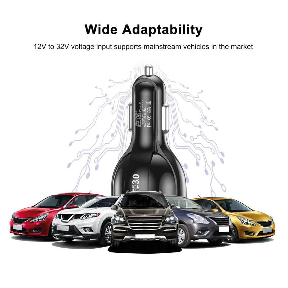 5 Port USB Fast Car Charger with LED Display Automotive - DailySale