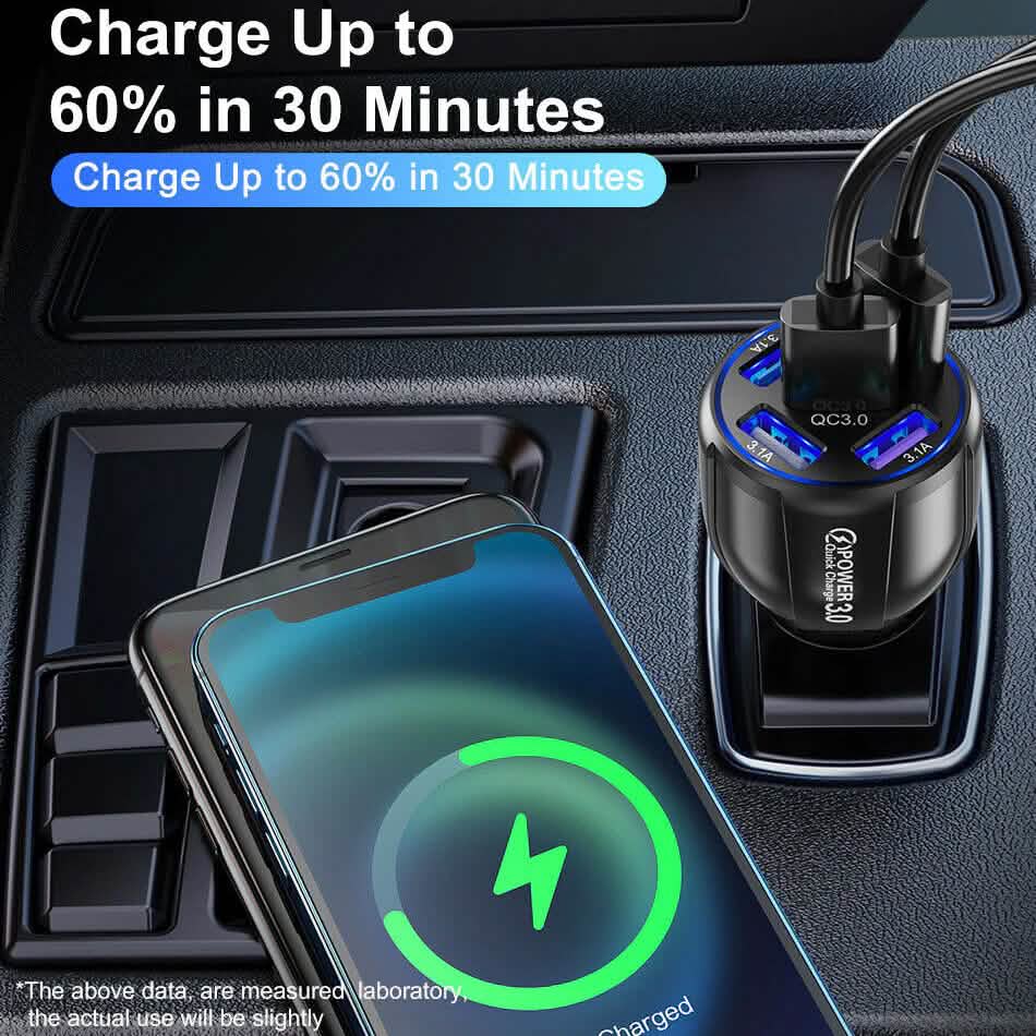 5 Port USB Fast Car Charger with LED Display Automotive - DailySale