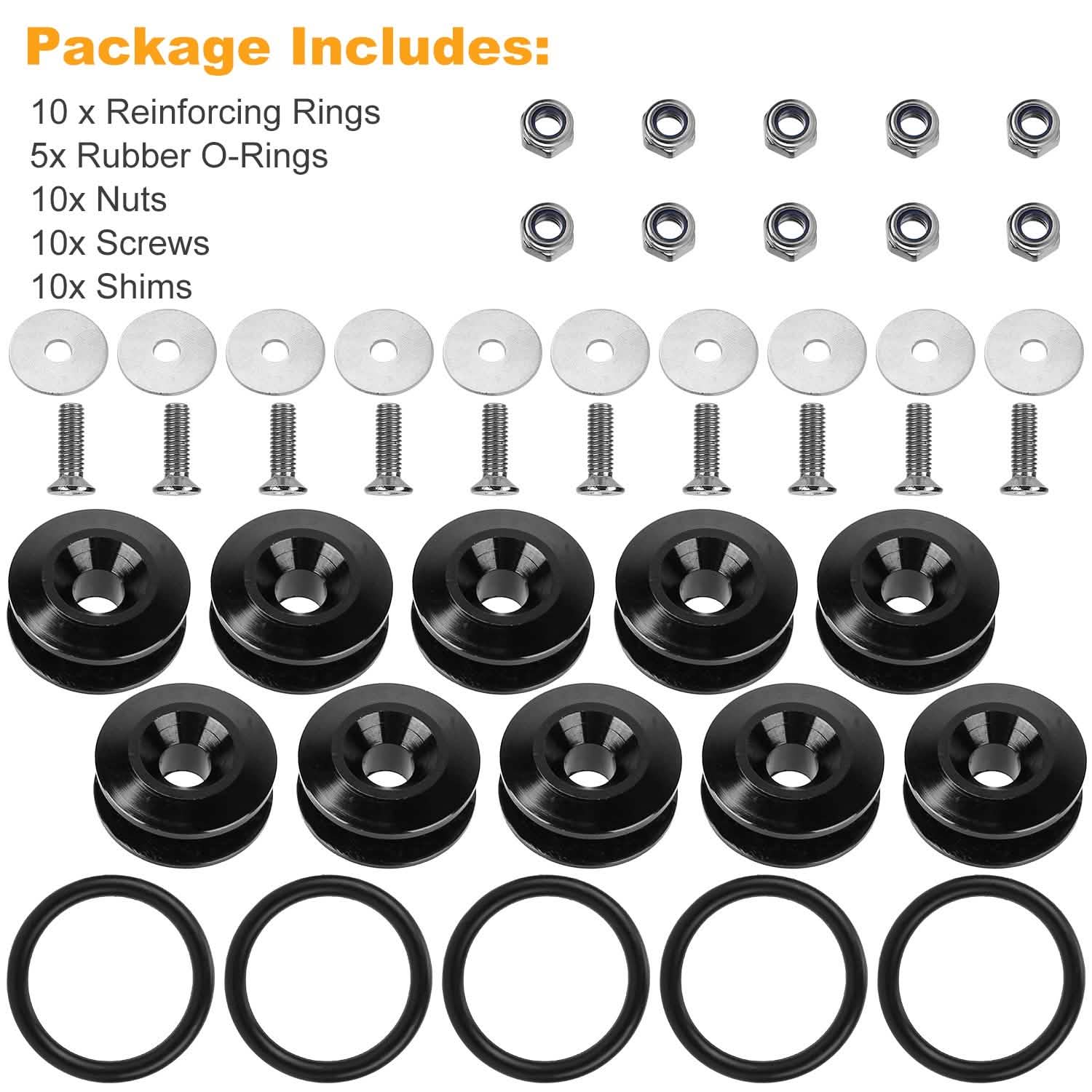 5-Set: Car Quick Release Bumper Fasteners Automotive - DailySale
