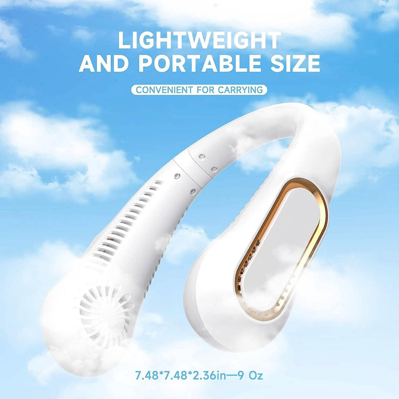 5 Speeds Adjustable USB Rechargeable Battery Powered Personal Neck Fan Sports & Outdoors - DailySale