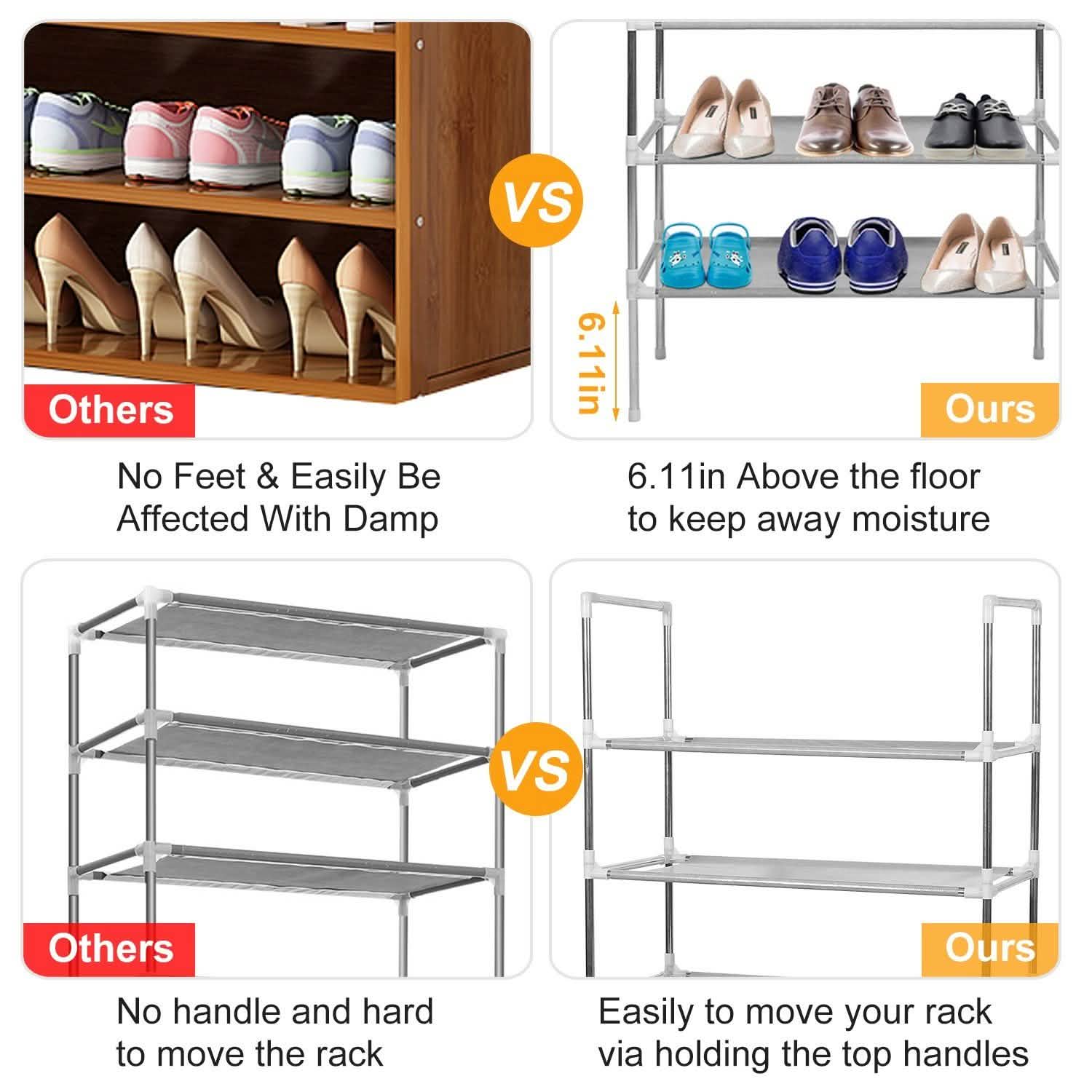 5-Tiers Shoe Rack Shelves 15 Pairs Shoe Oraganizer Closet & Storage - DailySale