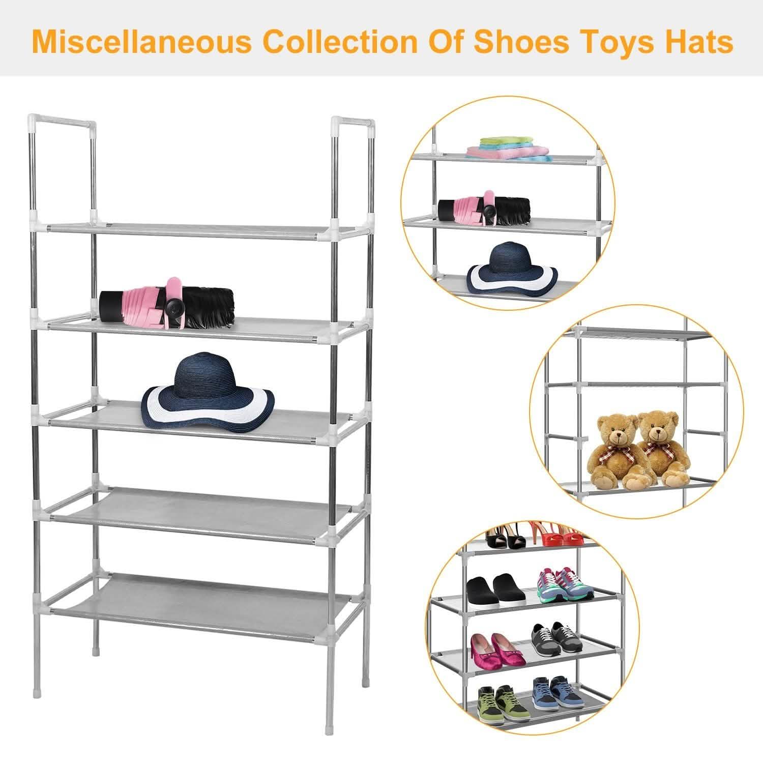 5-Tiers Shoe Rack Shelves 15 Pairs Shoe Oraganizer Closet & Storage - DailySale