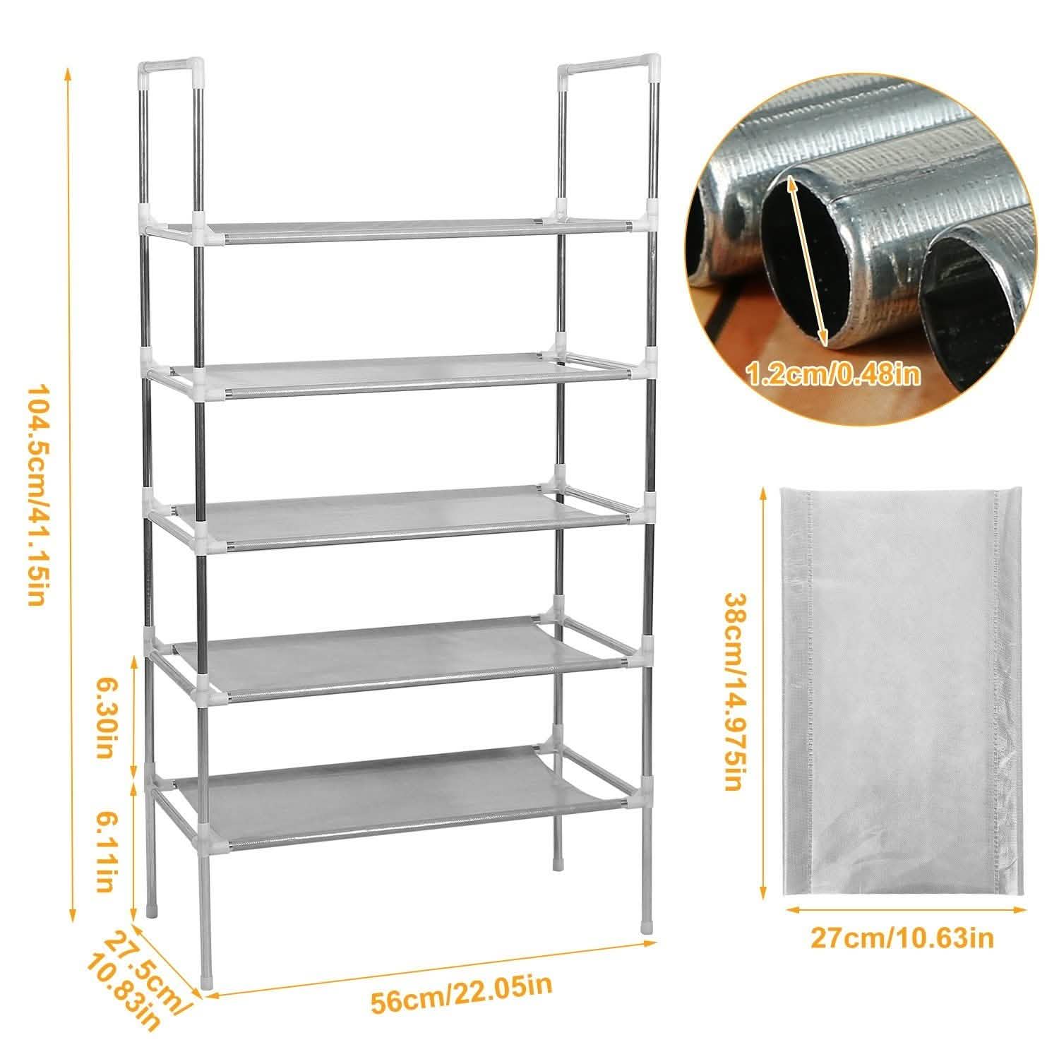 5-Tiers Shoe Rack Shelves 15 Pairs Shoe Oraganizer Closet & Storage - DailySale