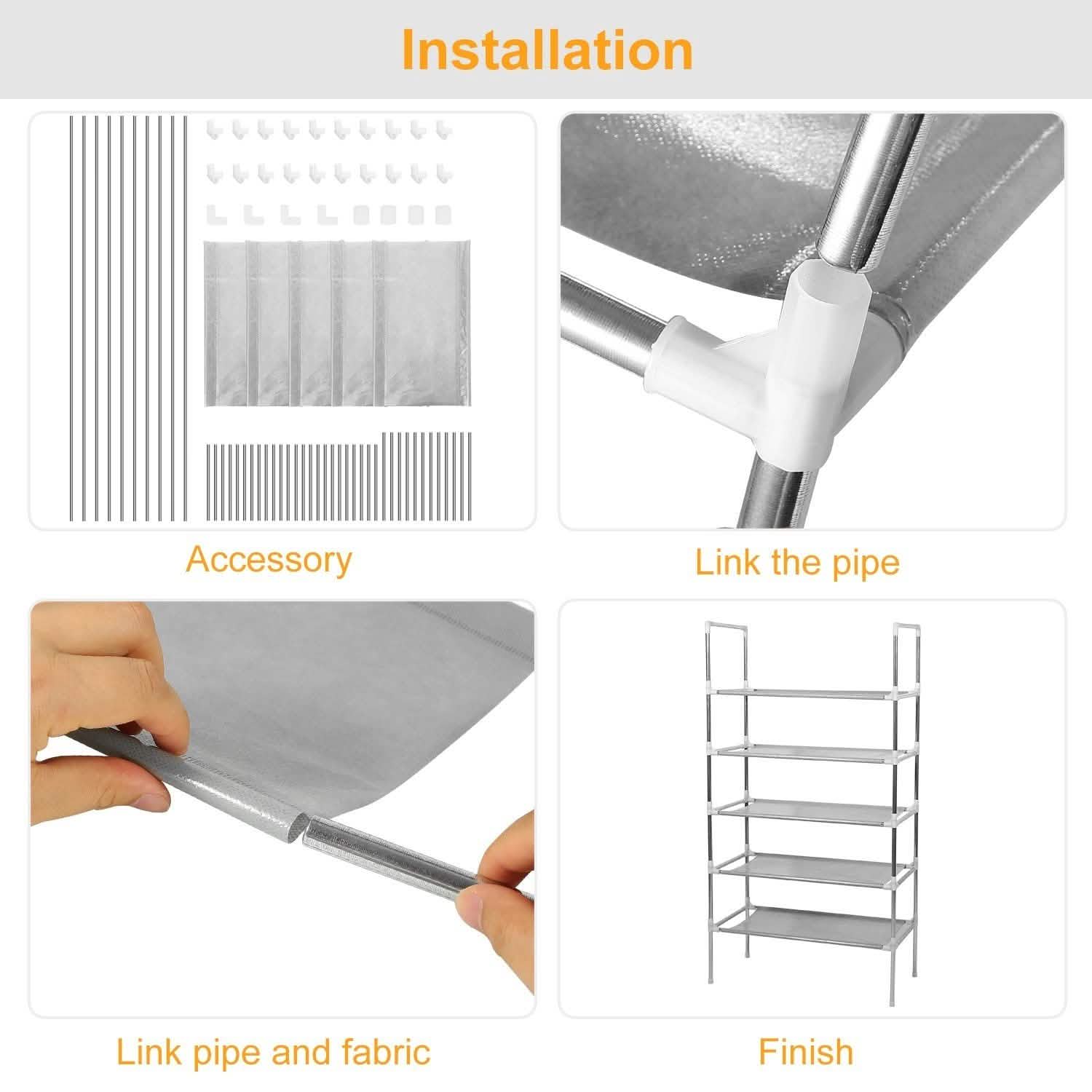 5-Tiers Shoe Rack Shelves 15 Pairs Shoe Oraganizer Closet & Storage - DailySale