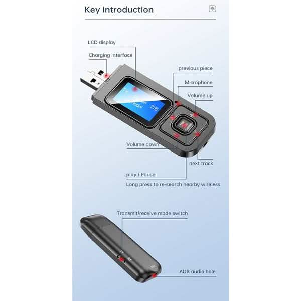 5.0 Bluetooth Wireless Audio Transmitter Receiver Computer Accessories - DailySale