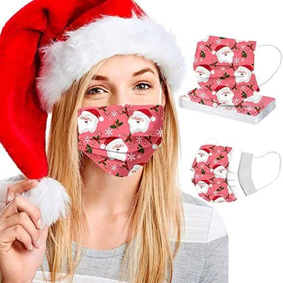 50-Pack: Holiday Themed Disposable Non-Medical 3-Ply Face Mask Face Masks & PPE - DailySale