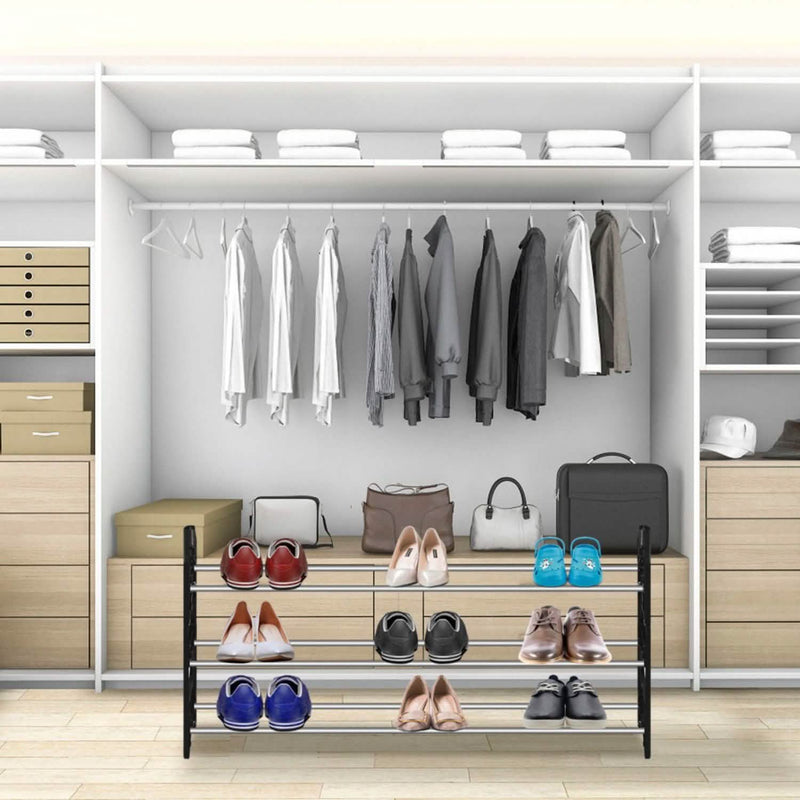 50-Pair Shoe Rack Storage Organizer 10-Tier Portable Wardrobe Tower Closet & Storage - DailySale
