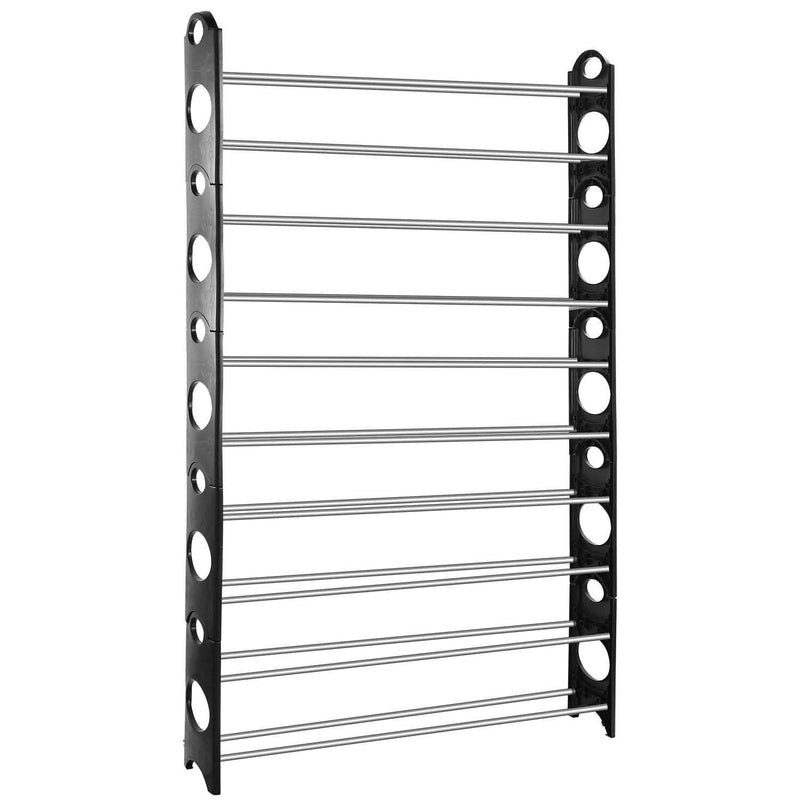 50-Pair Shoe Rack Storage Organizer 10-Tier Portable Wardrobe Tower Closet & Storage - DailySale