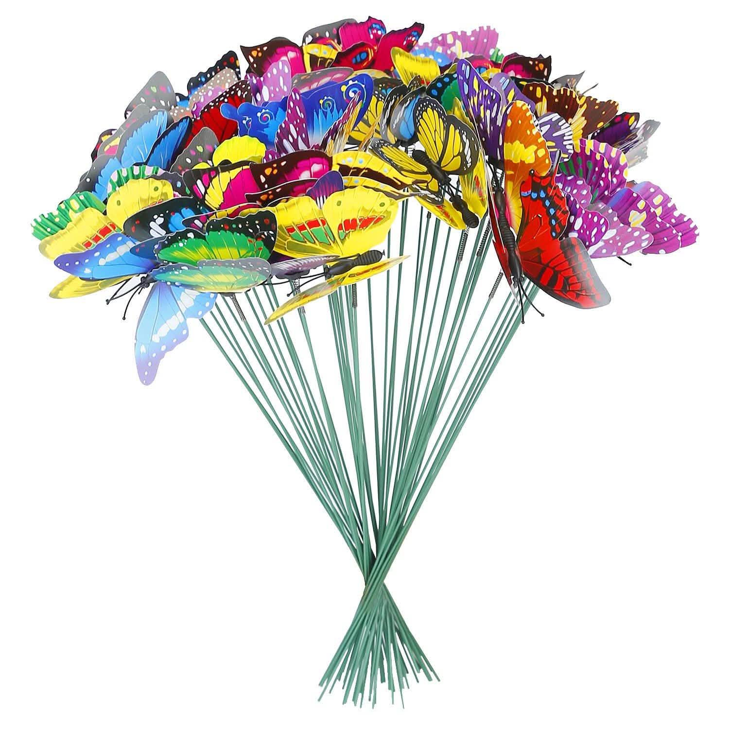 50-Piece: Butterfly Stake Ornament Garden & Patio - DailySale