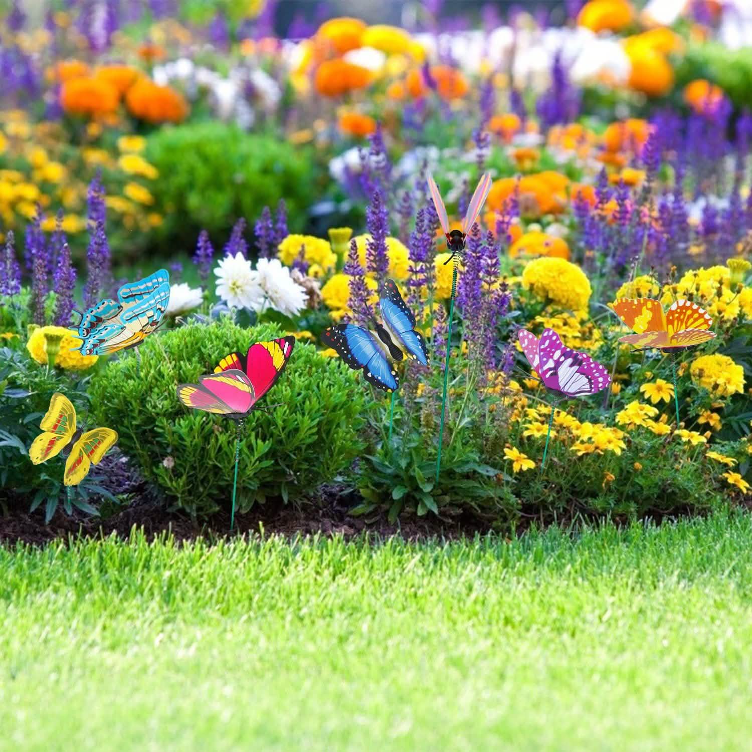 50-Piece: Butterfly Stake Ornament Garden & Patio - DailySale