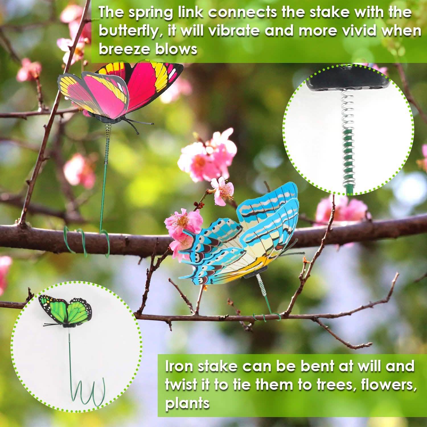 50-Piece: Butterfly Stake Ornament Garden & Patio - DailySale