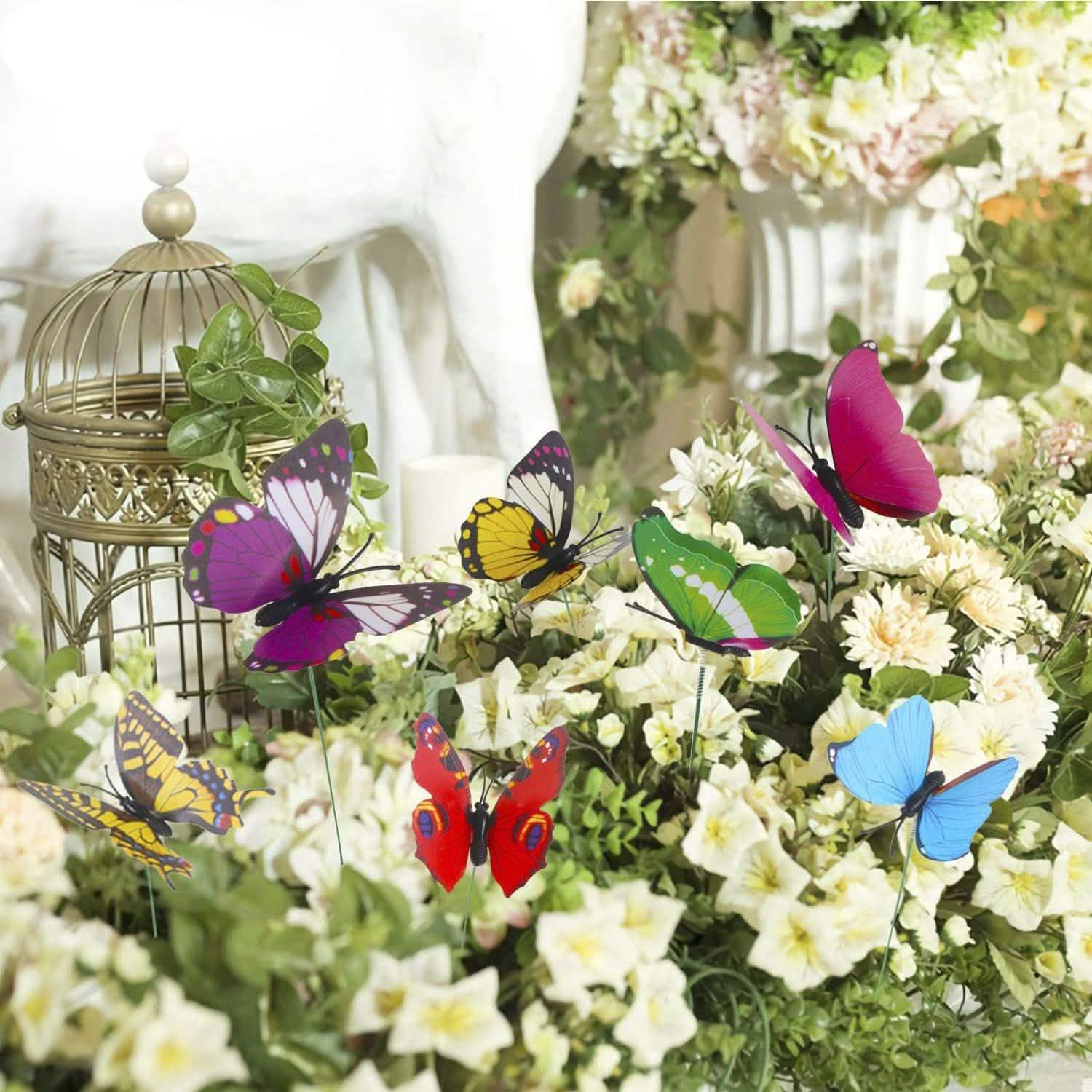 50-Piece: Butterfly Stake Ornament Garden & Patio - DailySale