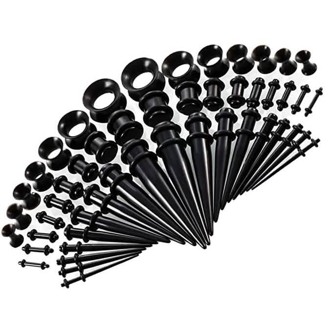 50-Piece: Ear Stretching Kit Earrings Black - DailySale