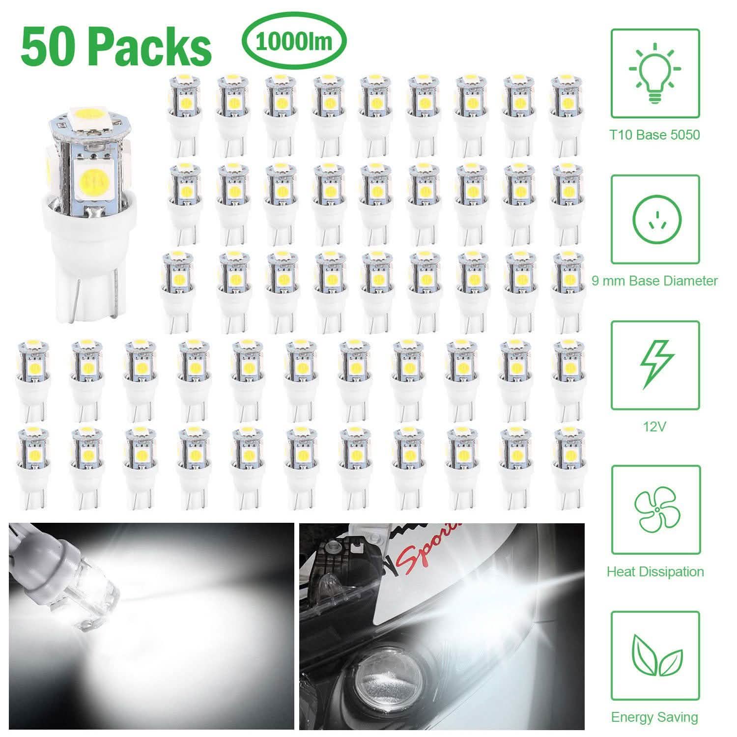 50-Piece: LED Car Light Bulbs Automotive - DailySale