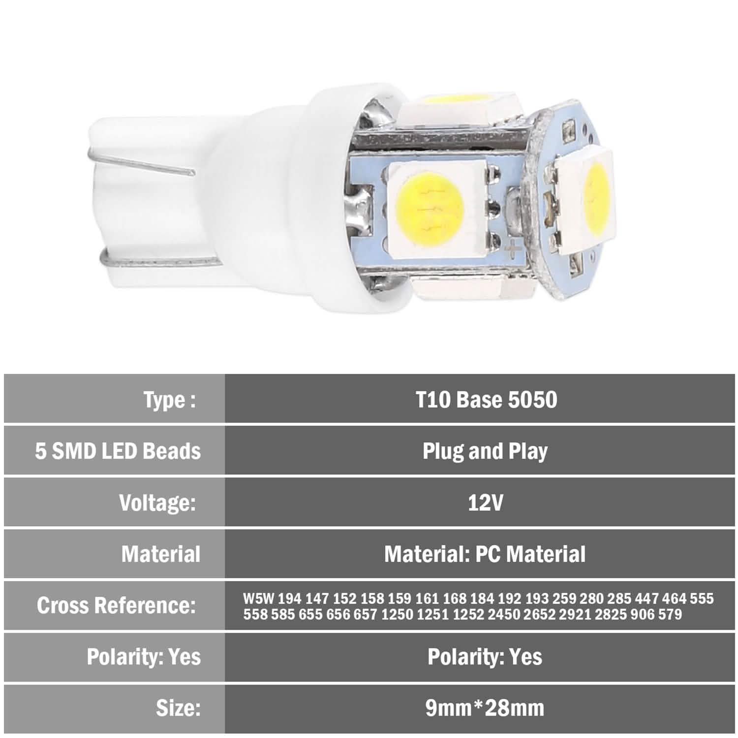 50-Piece: LED Car Light Bulbs Automotive - DailySale