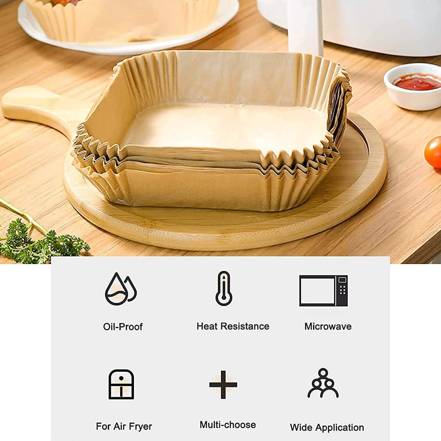 50-Pieces: Air Fryer Disposable Paper Liners Kitchen Tools & Gadgets - DailySale