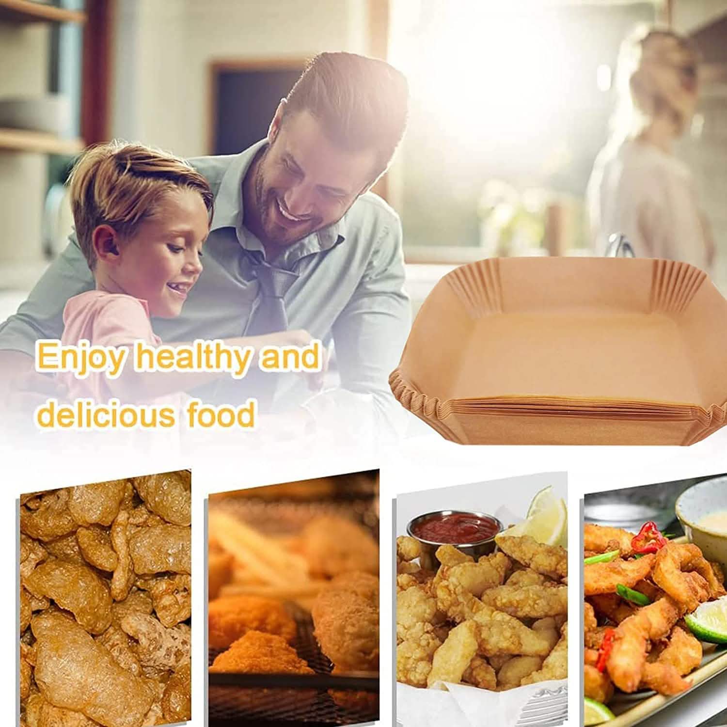 50-Pieces: Air Fryer Disposable Paper Liners Kitchen Tools & Gadgets - DailySale