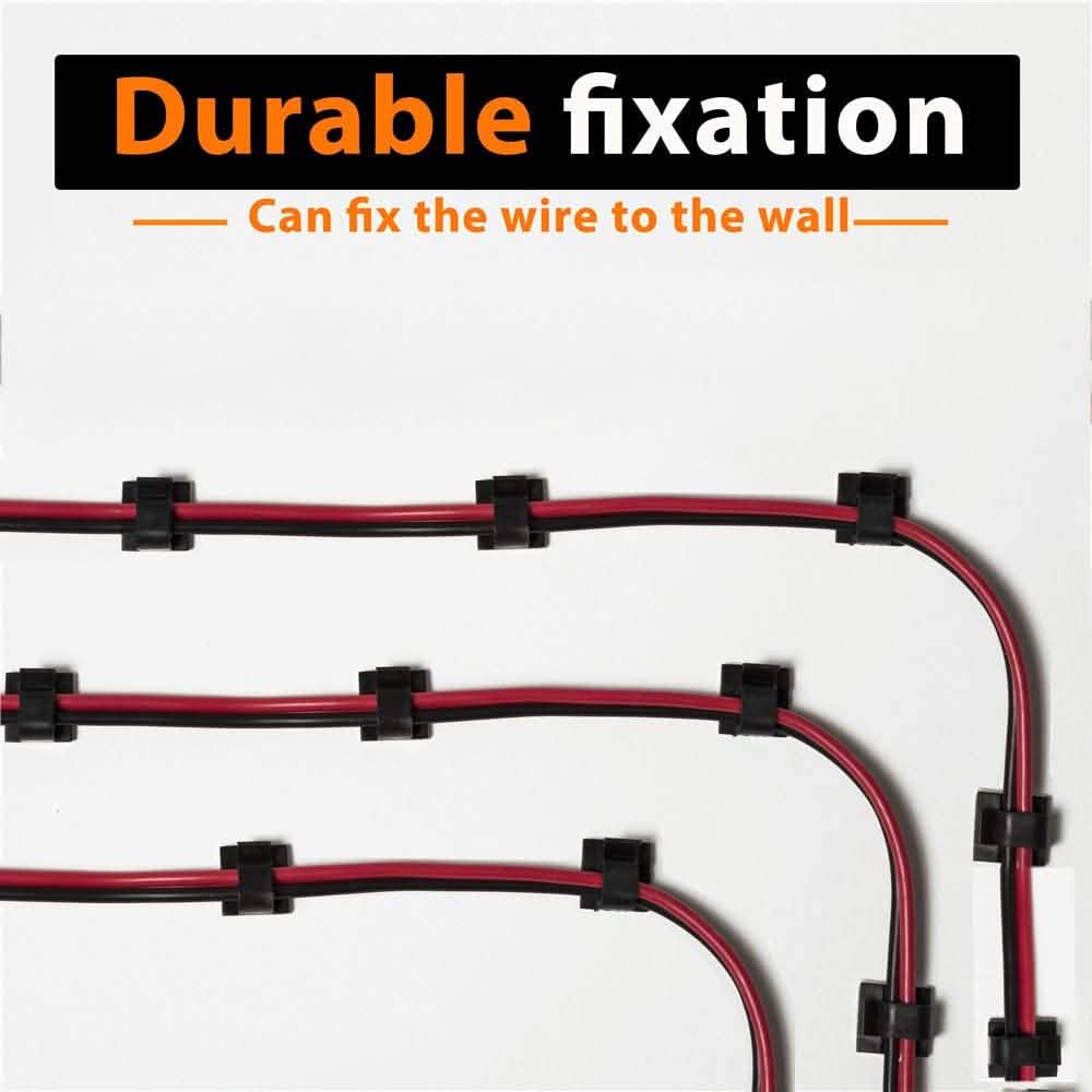 50-Pieces: Cable Clips, Adhesive Cable Organizer Cord Holder Household Batteries & Electrical - DailySale