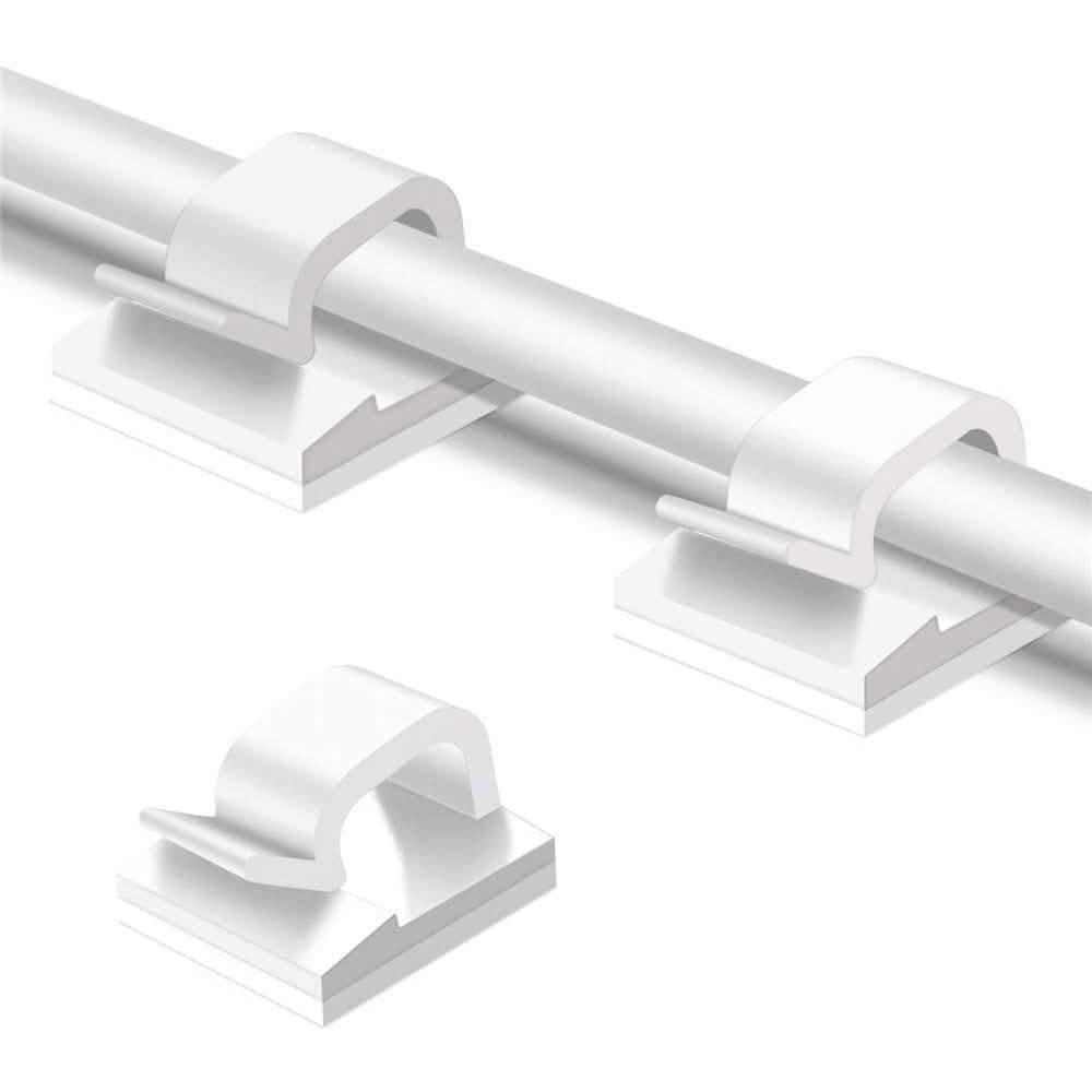 50-Pieces: Cable Clips, Adhesive Cable Organizer Cord Holder Household Batteries & Electrical - DailySale