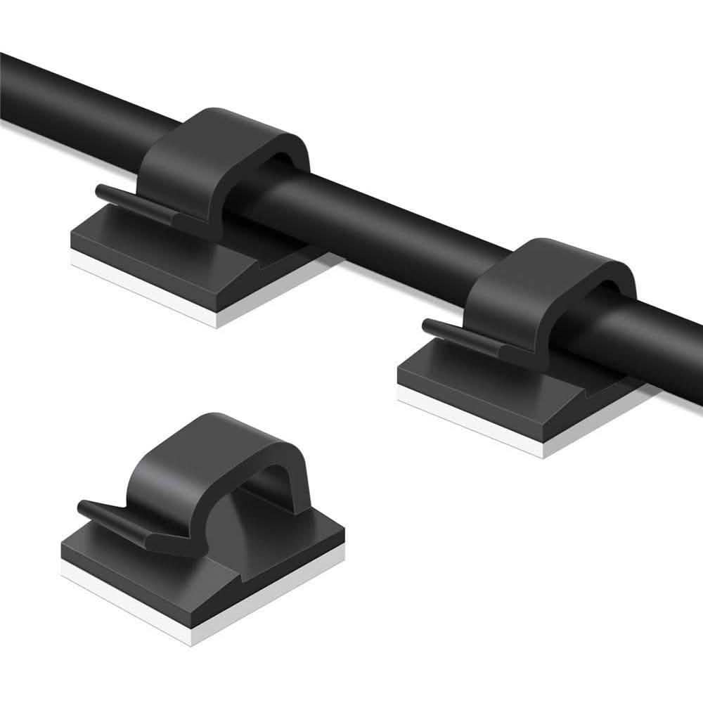 50-Pieces: Cable Clips, Adhesive Cable Organizer Cord Holder Household Batteries & Electrical - DailySale