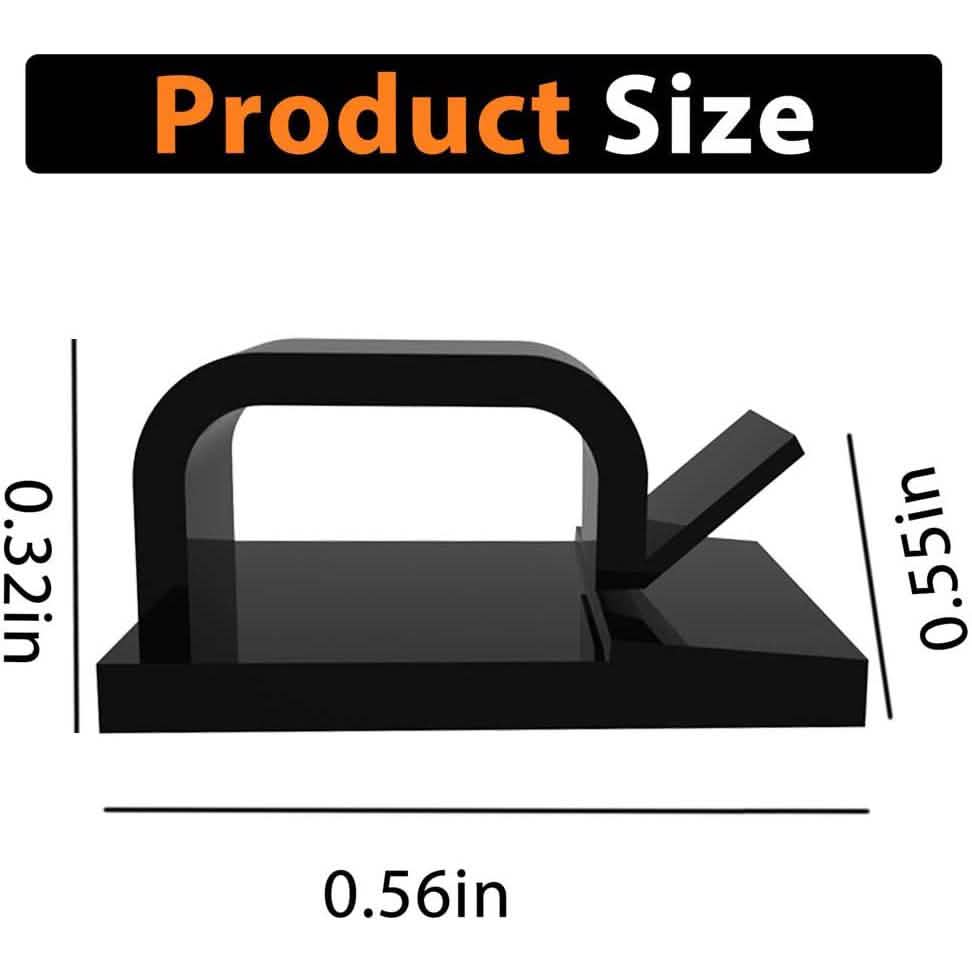 50-Pieces: Cable Clips, Adhesive Cable Organizer Cord Holder Household Batteries & Electrical - DailySale