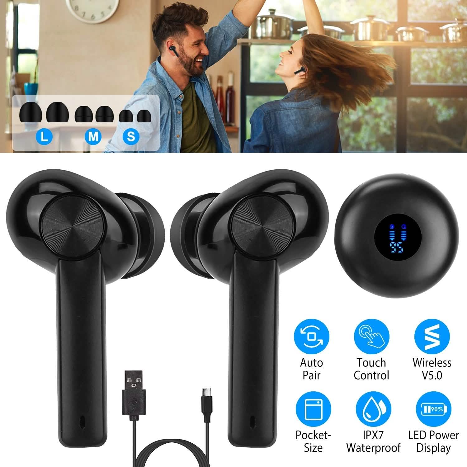 5.0 TWS Wireless Earbuds Headphones & Audio - DailySale