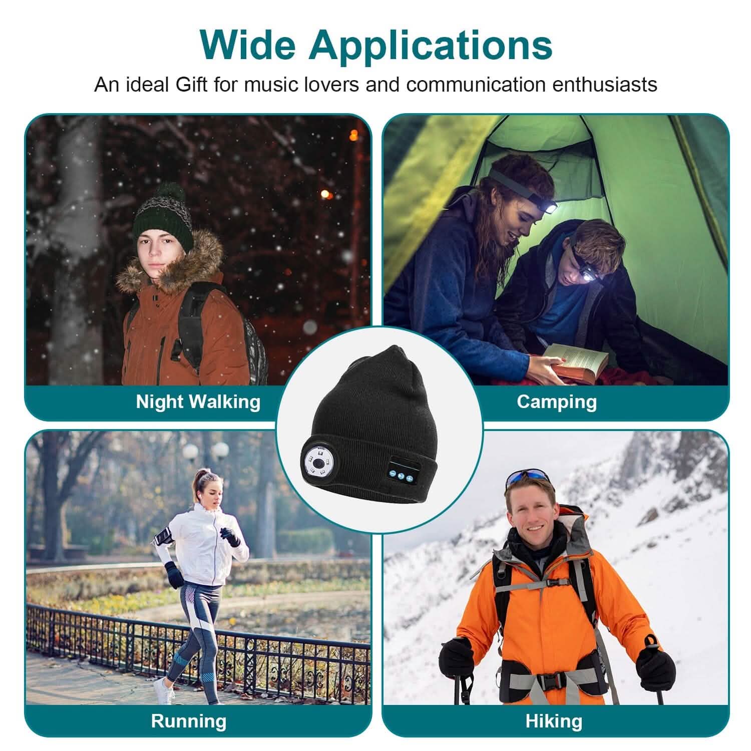 5.0 Wireless Beanie Hat with 3 Lighting Modes Women's Shoes & Accessories - DailySale