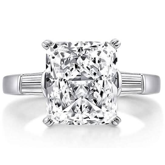 5.00 CTTW Square Brilliant Cut Tri Stone Engagement Ring Rings 6 - DailySale