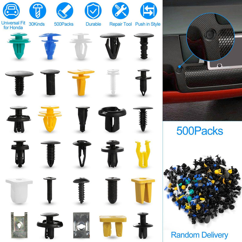500-Pieces: 30 Kinds Bumper Fastener Rivets Automotive - DailySale