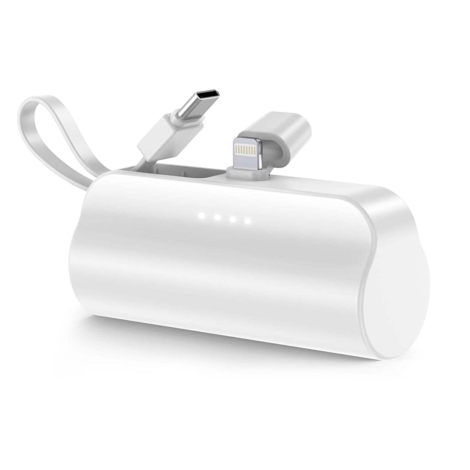 50000mAh Portable Phone Charger Built-in Type C Cable Dual Output Mobile Accessories White - DailySale