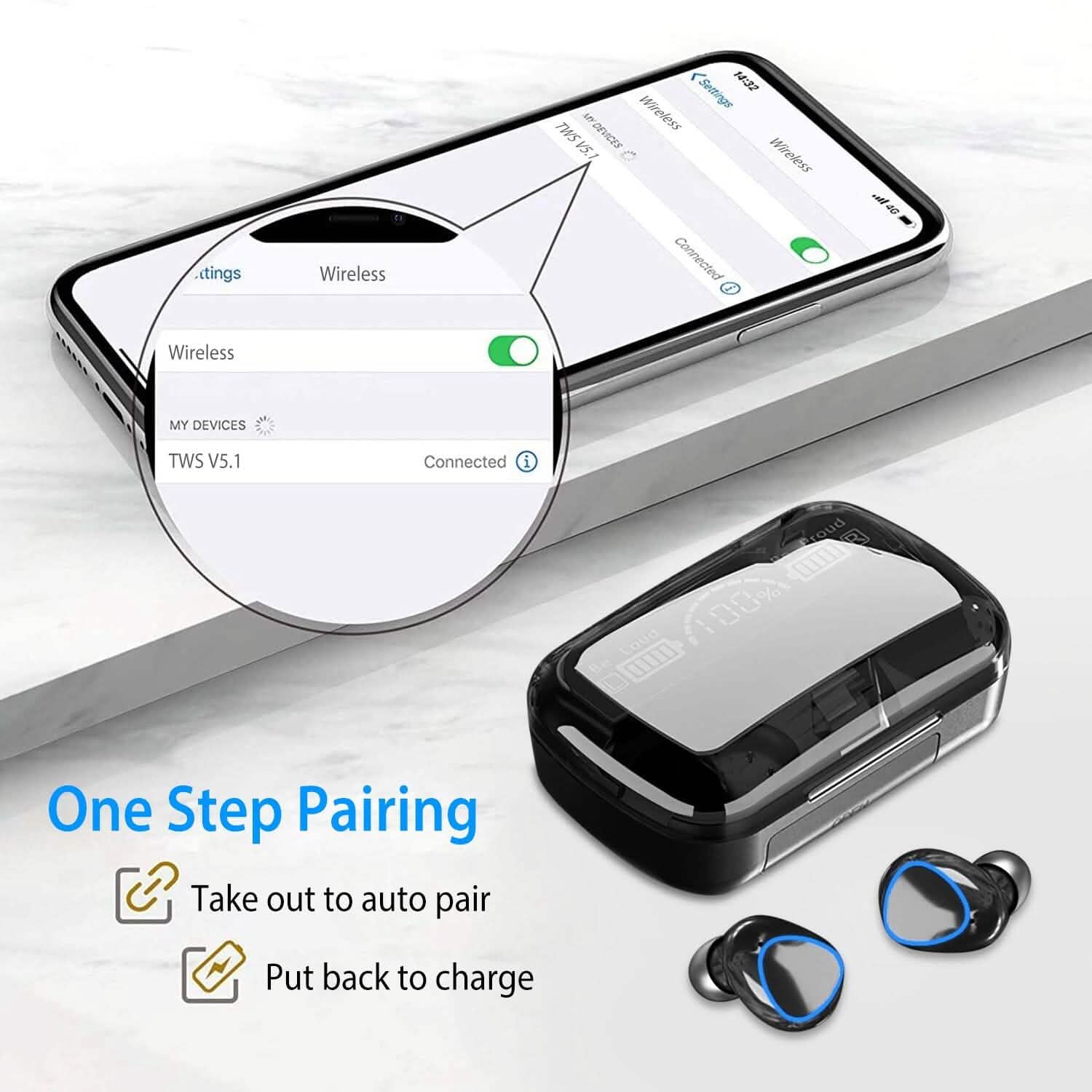 5.1 TWS Wireless Earbuds Touch Control Headphone Headphones - DailySale