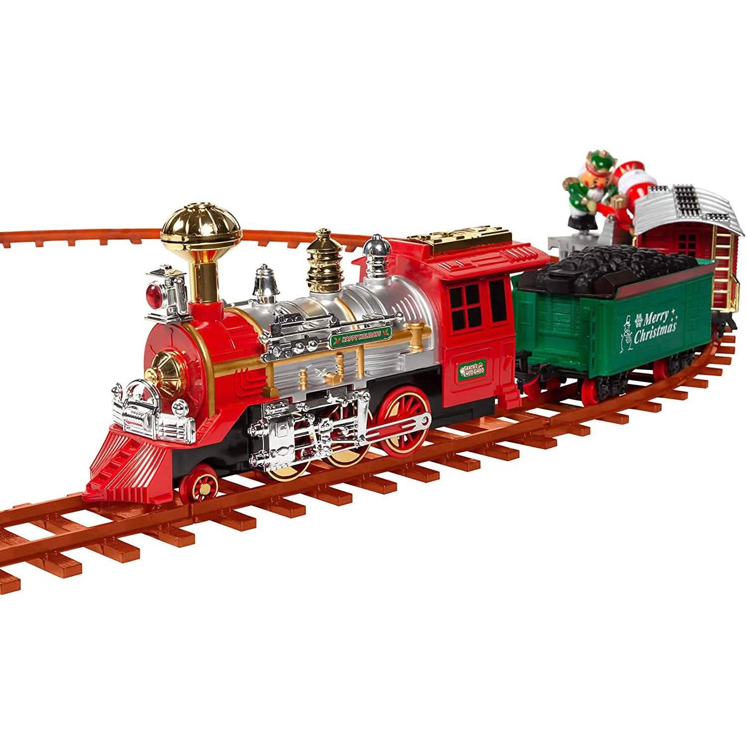 52-Piece Set: Santa's Choo Choo Electric Train with Working Light and Sound Toys & Hobbies - DailySale