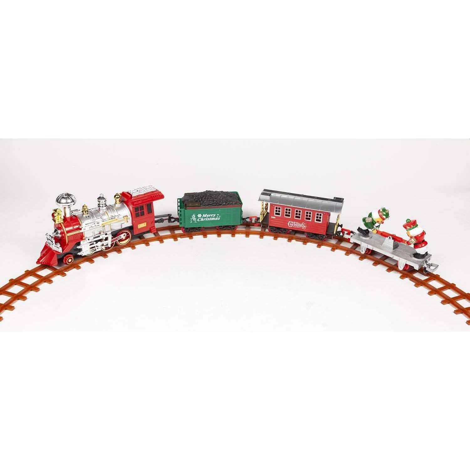 52-Piece Set: Santa's Choo Choo Electric Train with Working Light and Sound Toys & Hobbies - DailySale