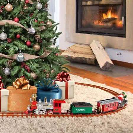 52-Piece Set: Santa's Choo Choo Electric Train with Working Light and Sound Toys & Hobbies - DailySale
