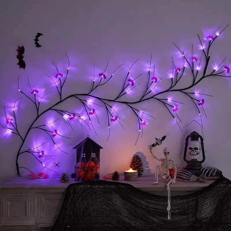 54LED Halloween Bat Decorative Branch String Lights, Wall-mounted Indoor Decorative String Lights Holiday Decor & Apparel Bat - DailySale